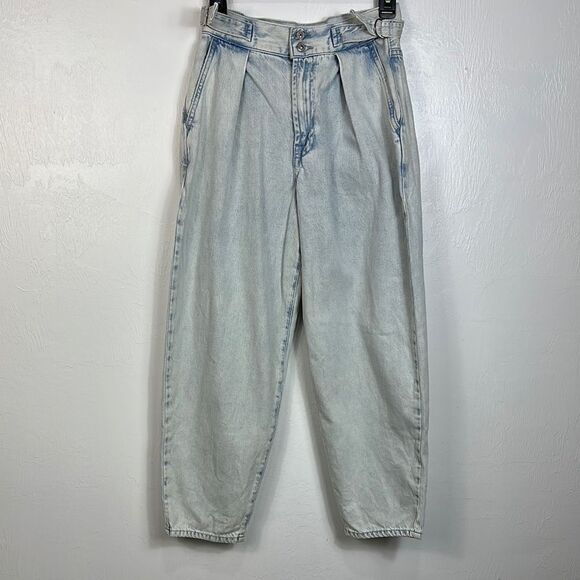 7 For All Mankind Ballon Tab Pant Isadora Light Wash Jeans Size 26 - Picture 2 of 12